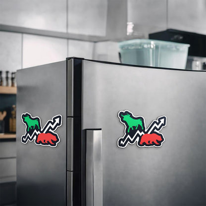Bull and Bear Logo Magnetic Sticker