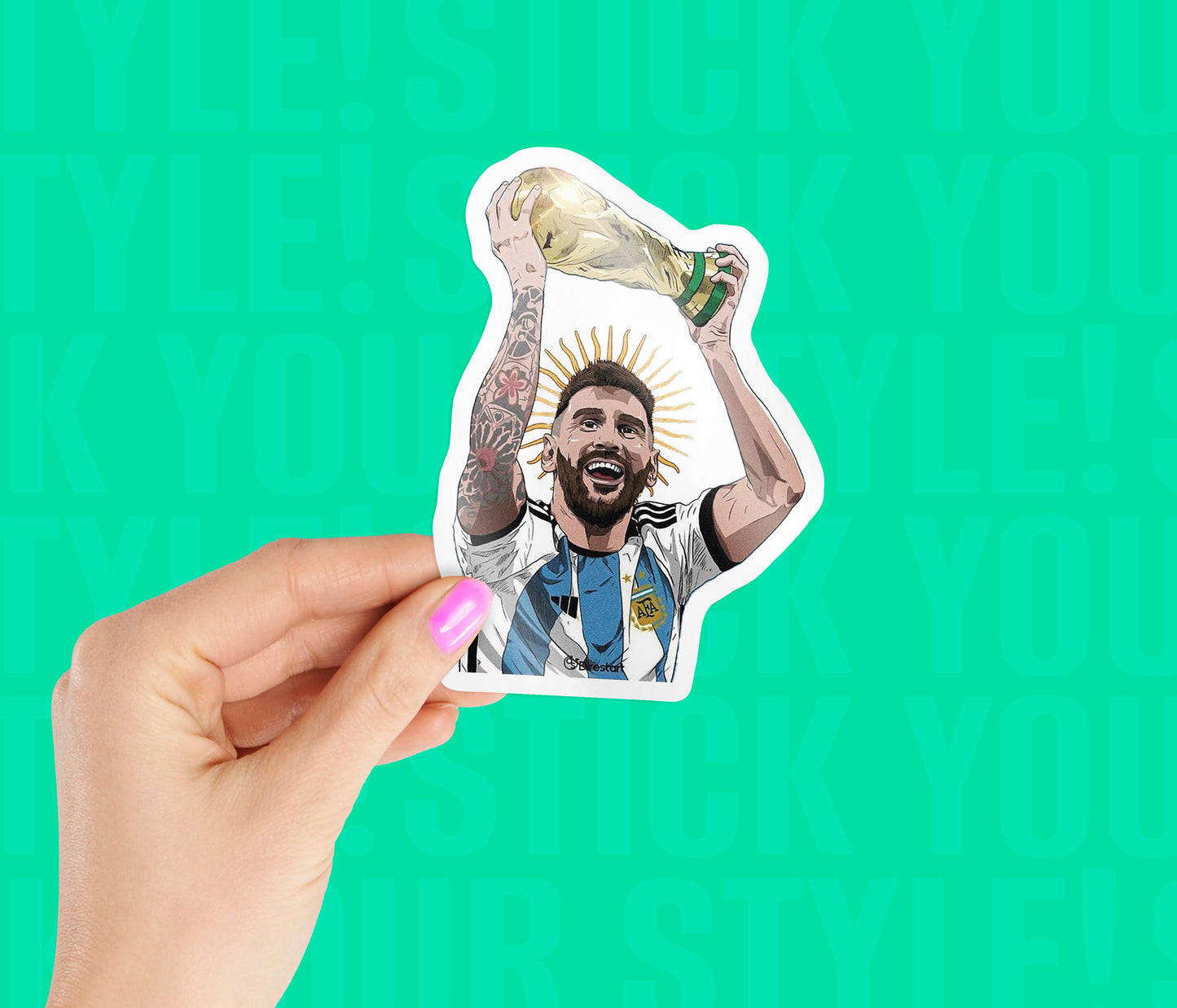 Champion Lionel Messi Magnetic Sticker