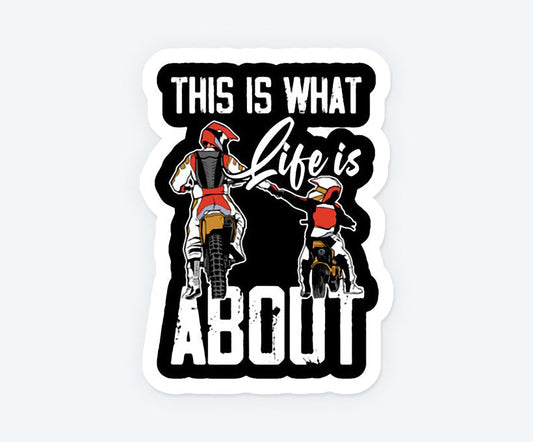 Dad Son Biker Magnetic Sticker