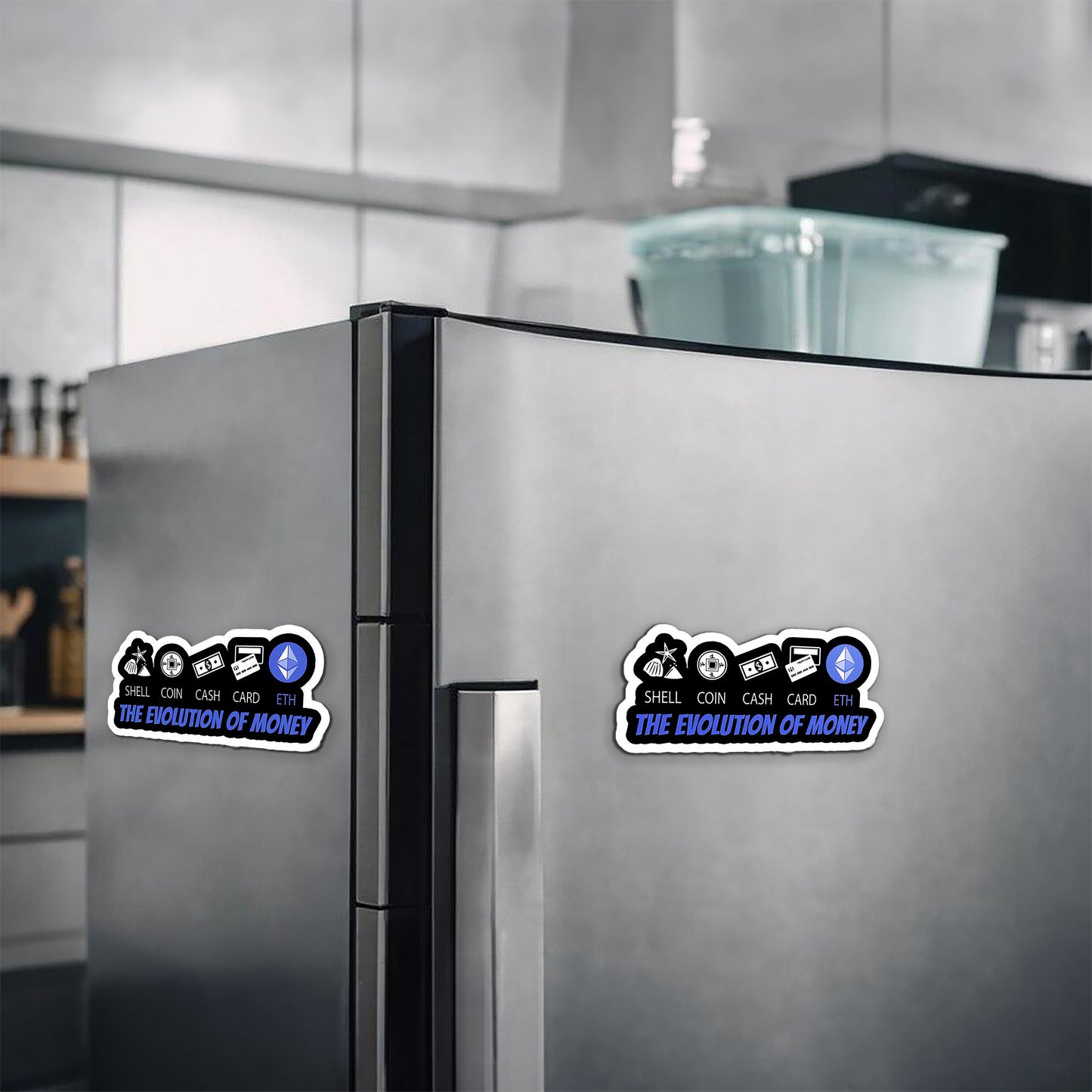 Evolution Of Cash Magnetic Sticker