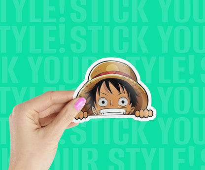 Luffy peaking Sticker