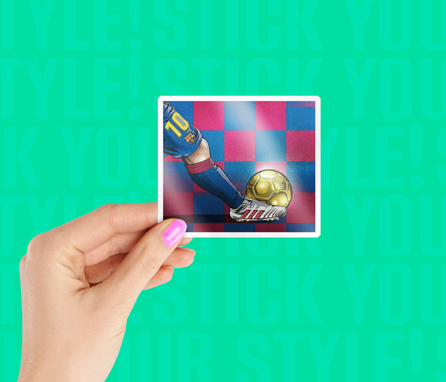 Messi Golden Ball Strike Sticker