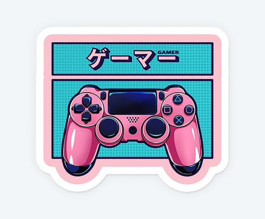 Pink Controller Magnetic Sticker