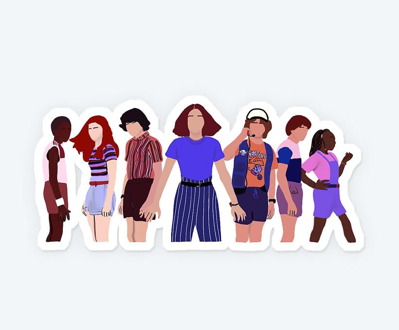Stranger Things Gang Magnetic Sticker