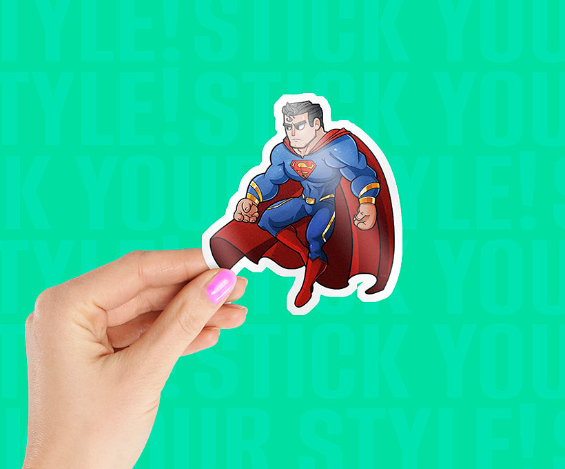 Super Man Flying Magnetic Sticker