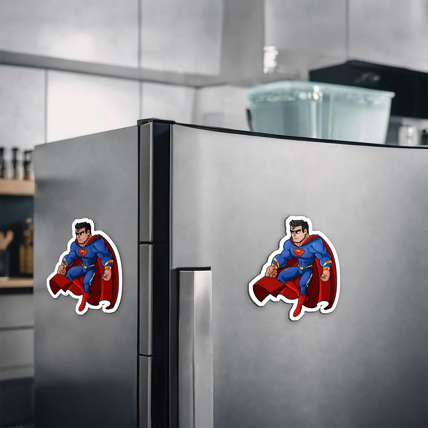 Super Man Flying Magnetic Sticker