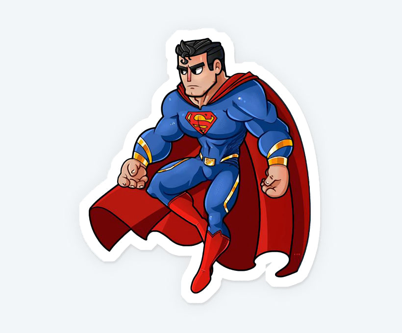 Super Man Flying Magnetic Sticker