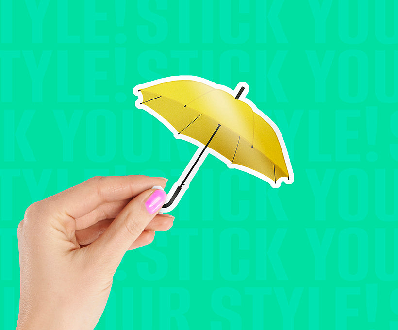 The Yellow Umbrella Magnetic Sticker