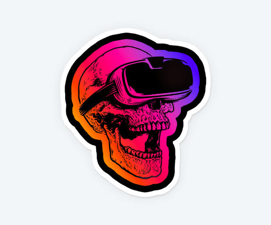Vr Gamer Skull Magnetic Sticker
