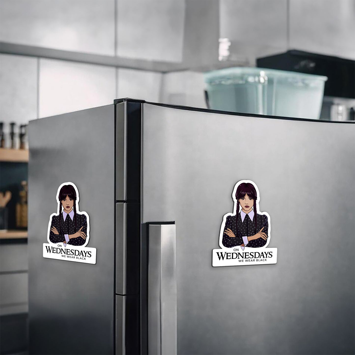 Wear Black On Wednesday Magnetic Sticker