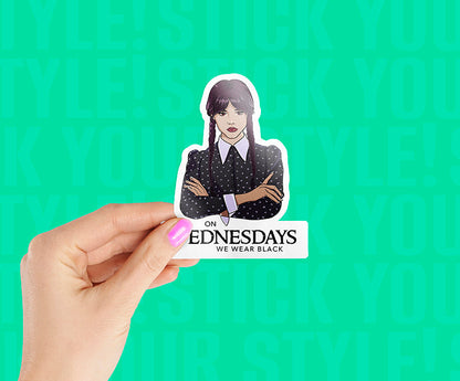 Wear Black On Wednesday Magnetic Sticker