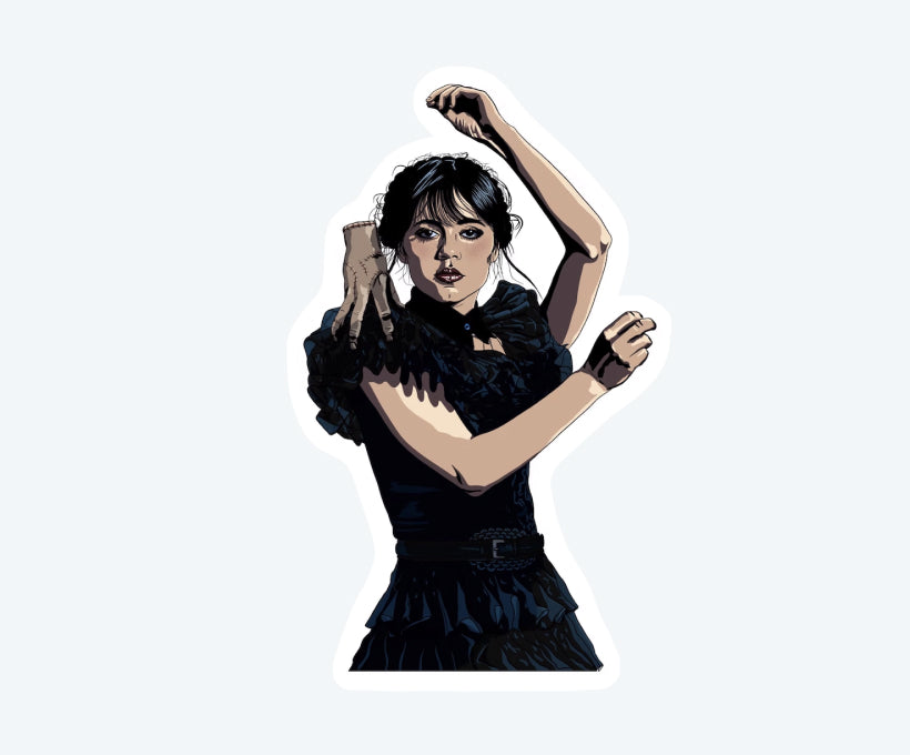 Wednesday Adams Dance Magnetic Sticker