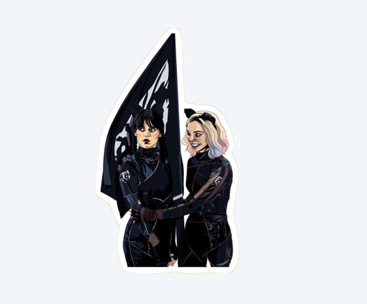 Wednesday Addams & Enid Magnetic Sticker