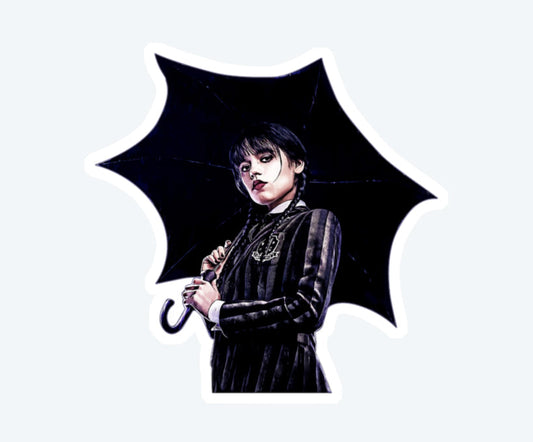 Wednesday Umbrella Magnetic Sticker